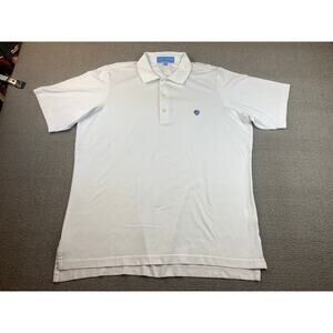 Fairway & Greene Men's M White Performance Embroidered Golf Polo Shirt Top
